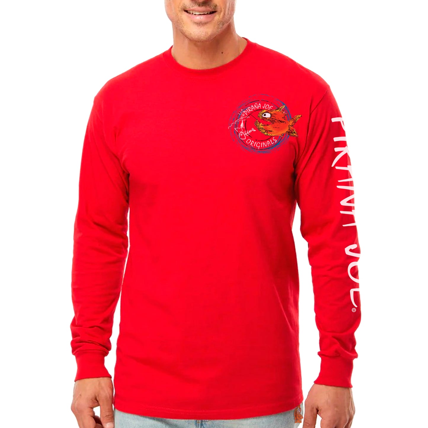 Classic Tee Red Long Sleeve PJ Stamp