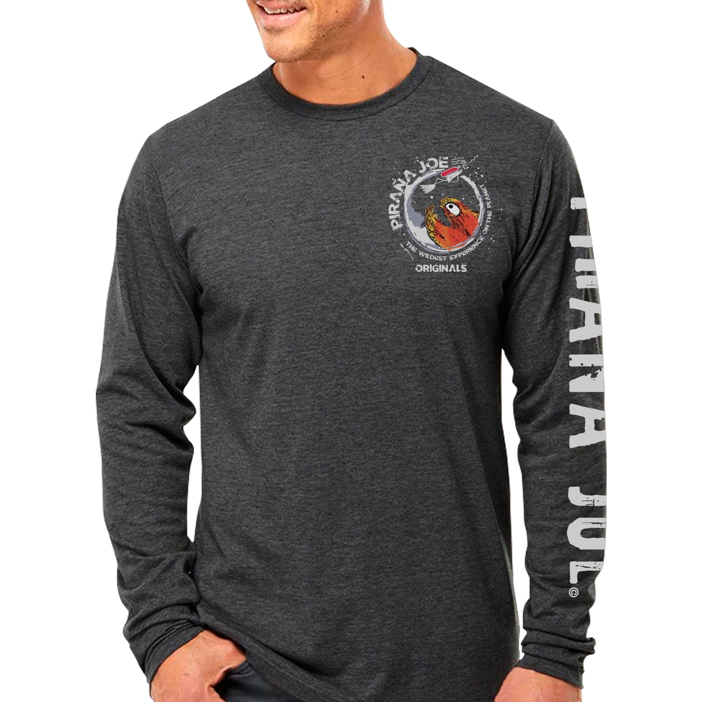 Classic Tee Black Heather Long Sleeve Deep Water Joe